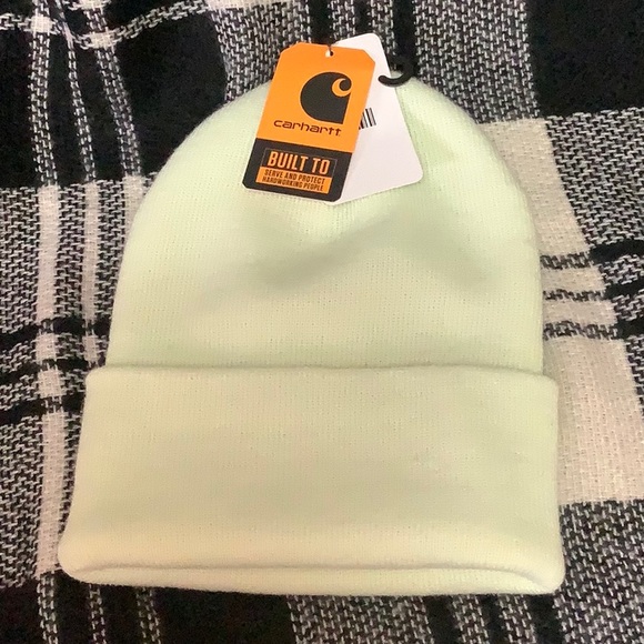 Carhartt light green knit cuffed beanie hat NWT! - Picture 2 of 5